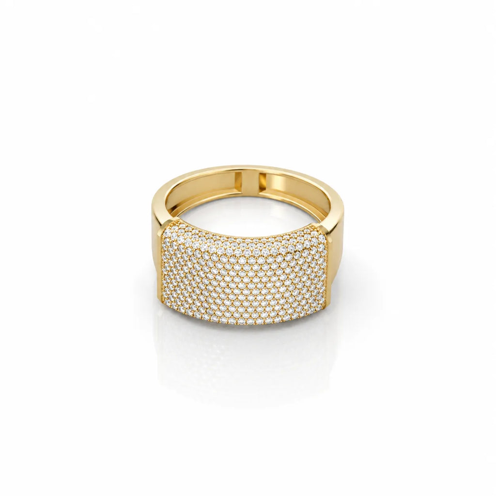 Side view of mens micro pavé diamond ring