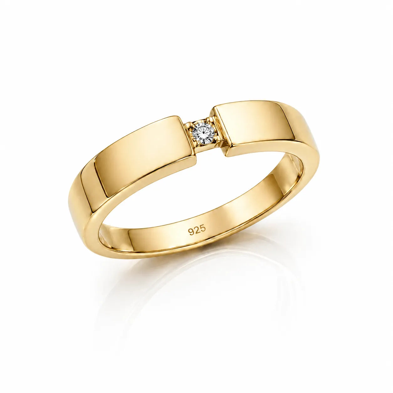 Minimal Couple Diamond Band Ring