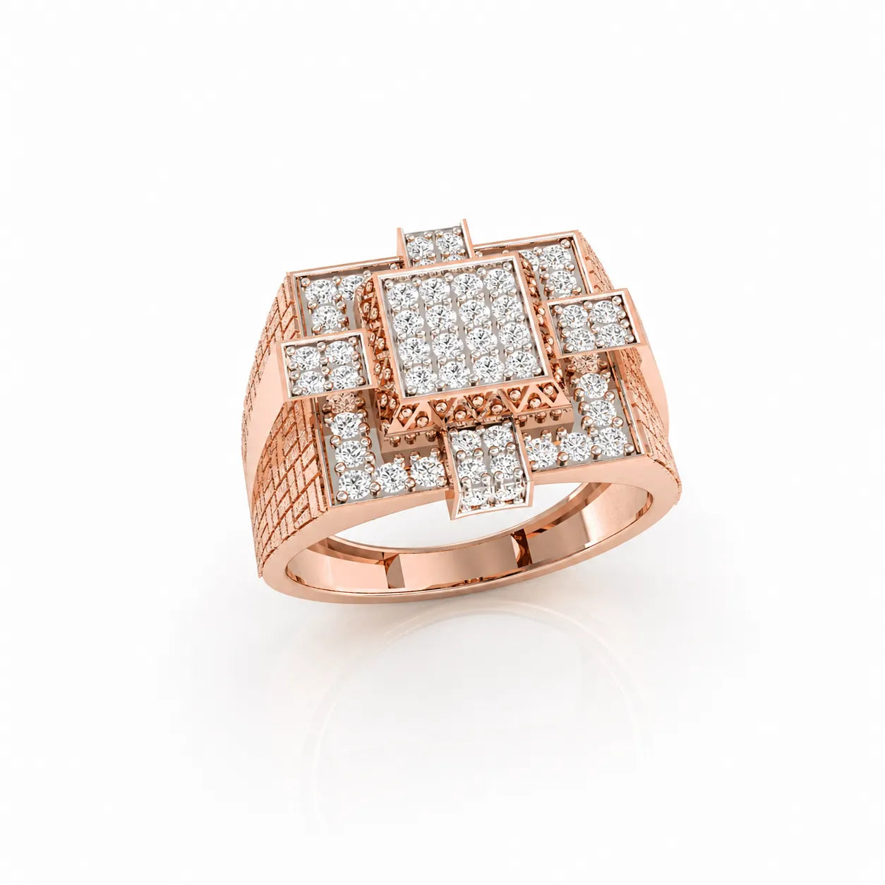 Luxury Multi-Square Diamond Cluster Ring
