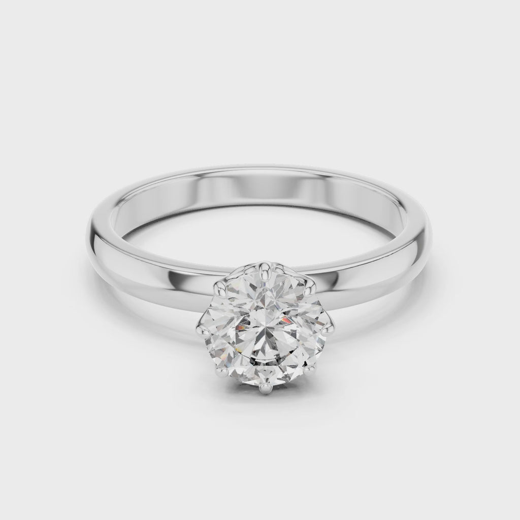 Classic Solitaire Ring in 925 Sterling Silver | ORYNIO