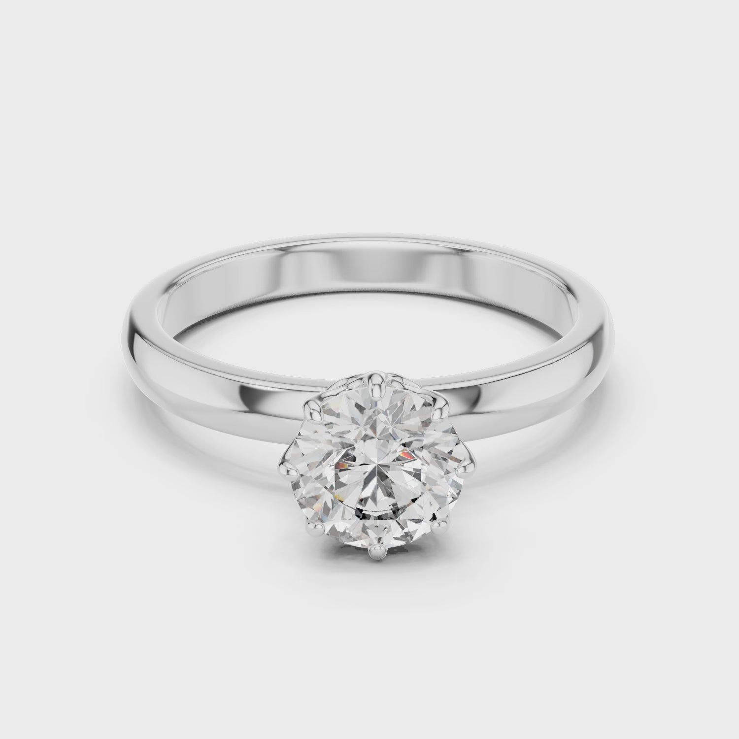 Classic Solitaire Ring in 925 Sterling Silver | ORYNIO