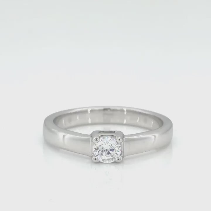 Round Cut Rose Gold Solitaire Ring in 925 Silver - video