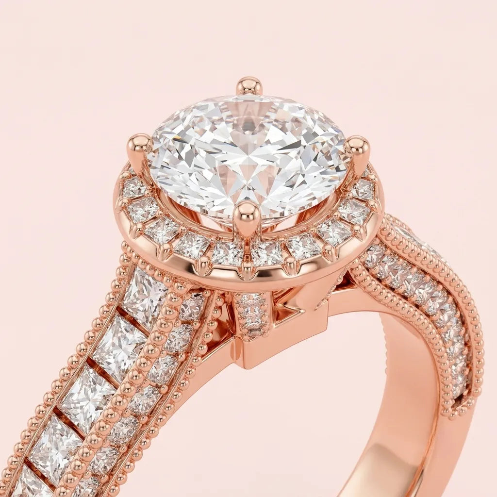 Radiant Whisper Accent Engagement Ring in 925 Silver - view 2