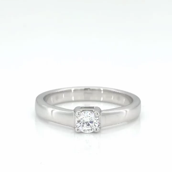 Round Cut Rose Gold Solitaire Ring in 925 Silver - view 7