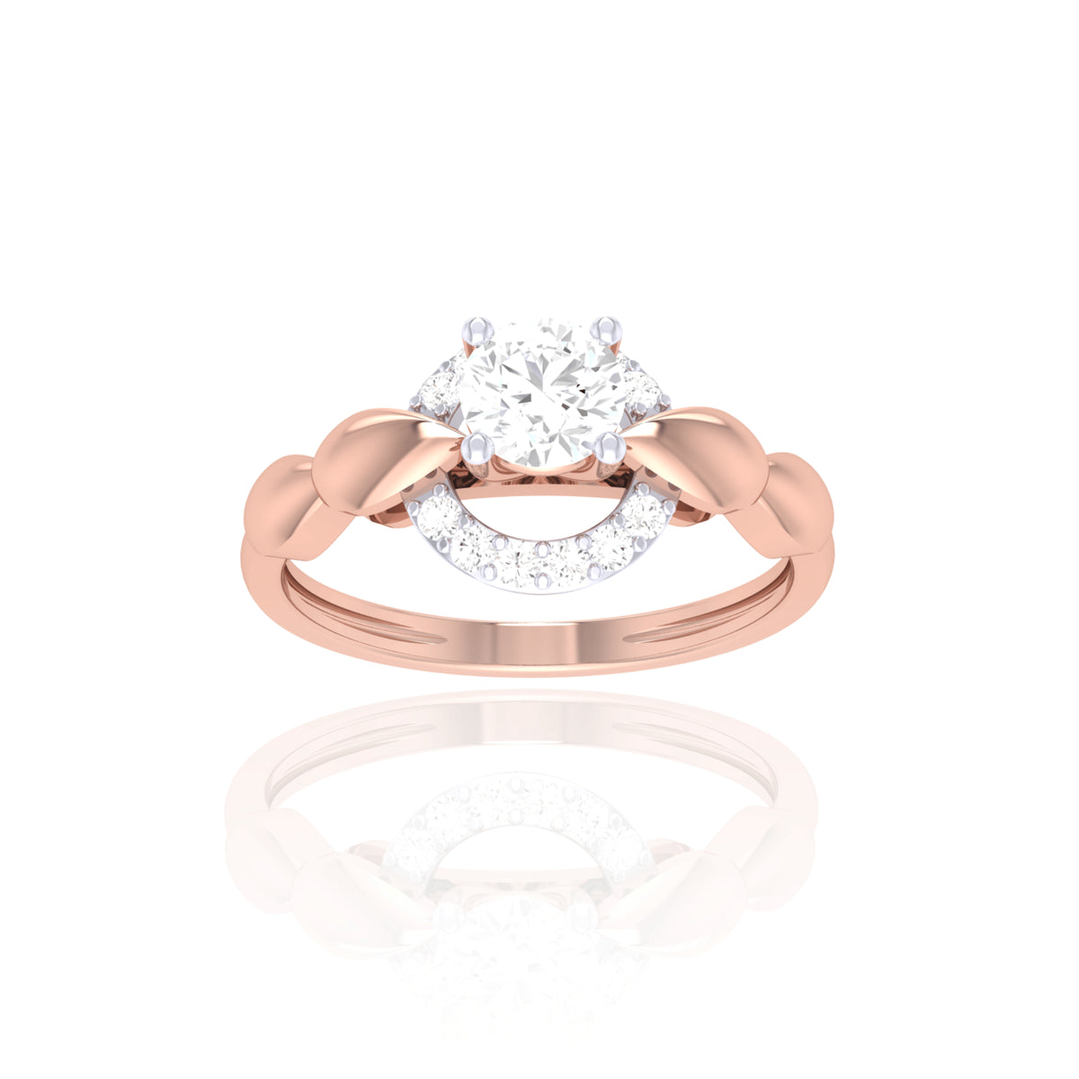 Round Stone Solitaire Ring in 925 Silver for women by ORYNIO