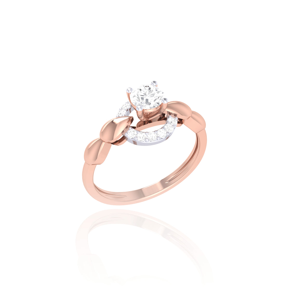Round Stone Solitaire Ring in 925 Silver - view 2