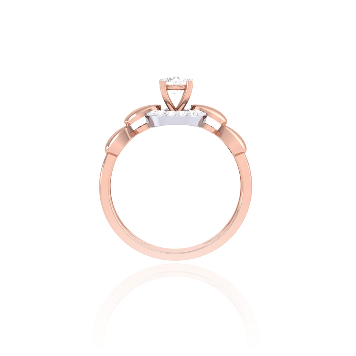 Round Stone Solitaire Ring in 925 Silver - view 3