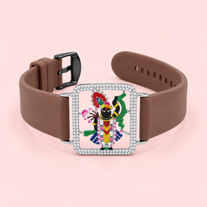 Elegant 925 Silver Rose Gold Shree Nathji Unisex Watch Bracelet