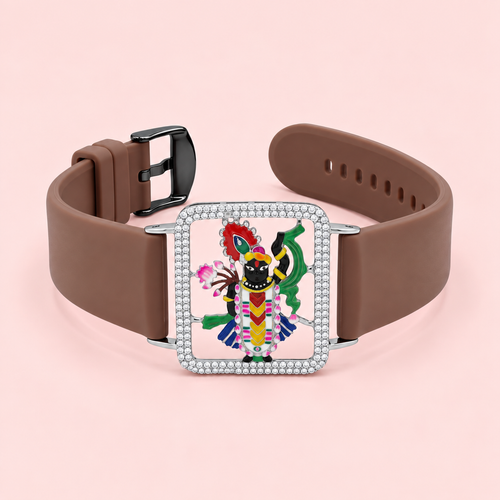 Elegant 925 Silver Rose Gold Shree Nathji Unisex Watch Bracelet