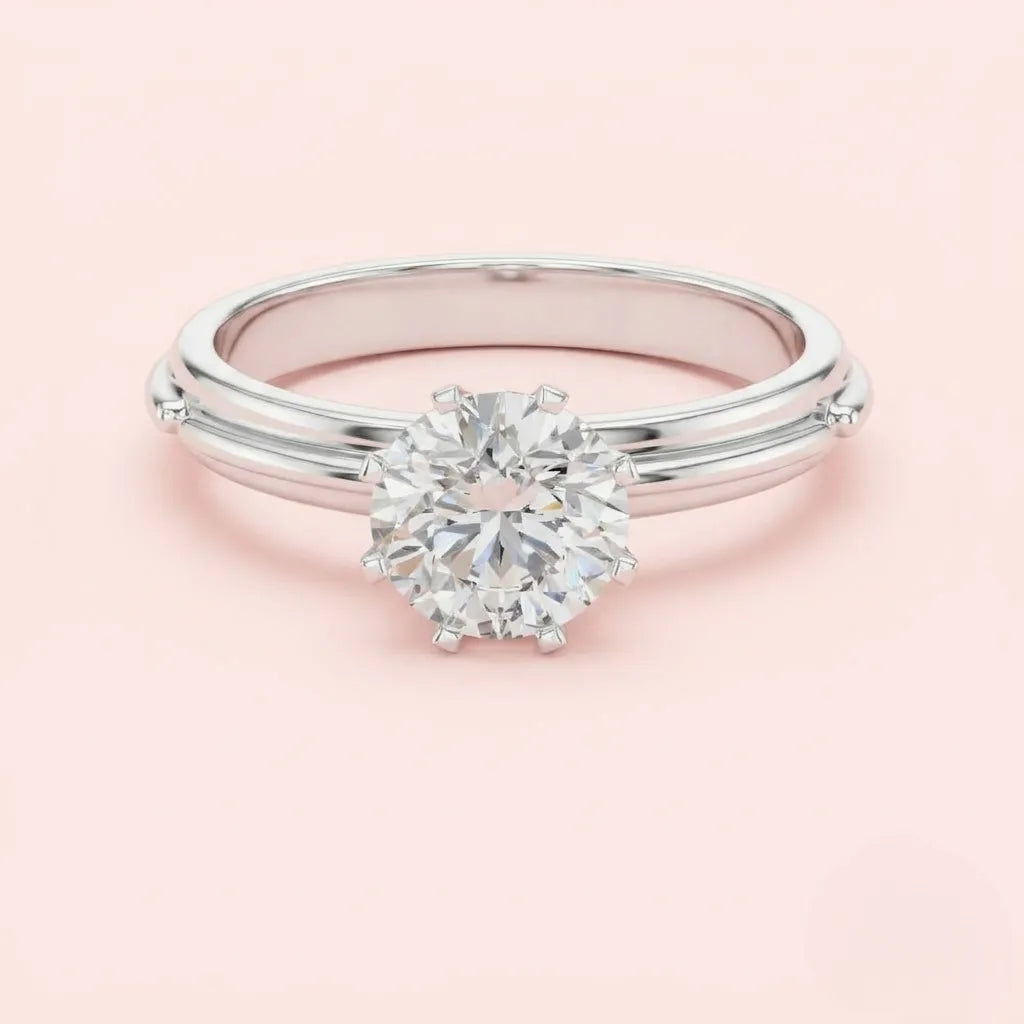 Six-Prong Solitaire Ring in 925 Silver for women by ORYNIO
