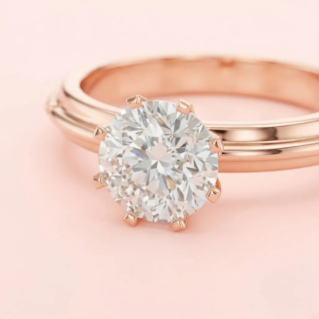 Six-Prong Solitaire Ring in 925 Silver - view 2