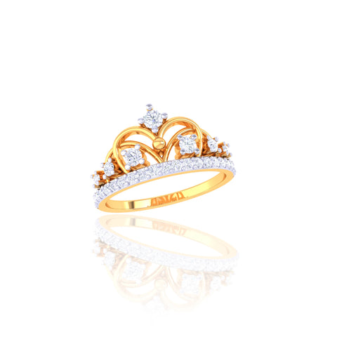 92.5 Sterling Silver Heart Crown Ring 